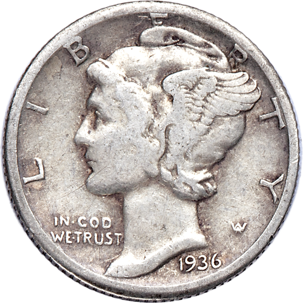 1936-S Mercury Dime CIRC