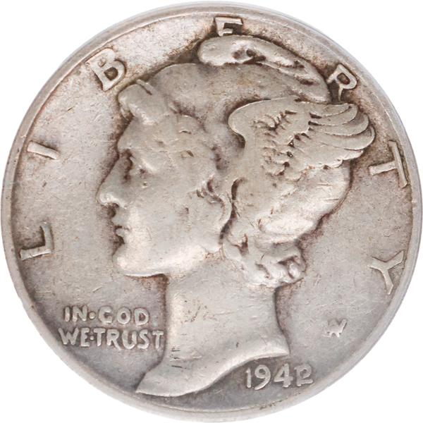 1942 "2 Over 1" Mercury Silver Dime