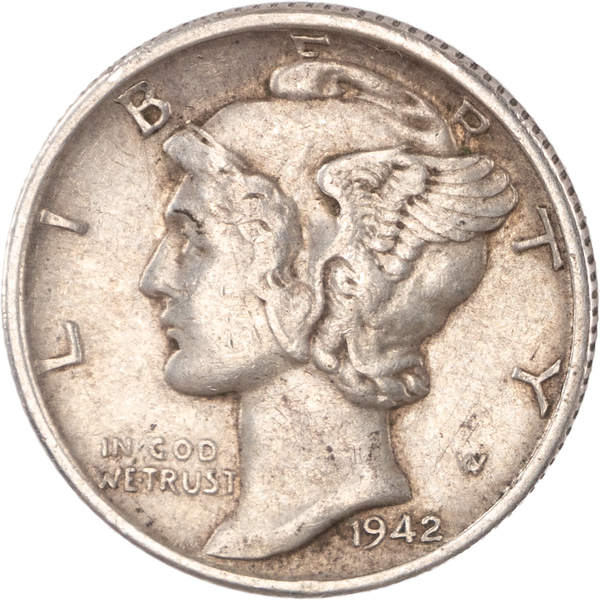 1942-S Mercury Dime XF
