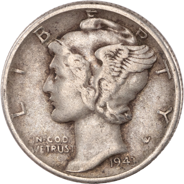 1943 Mercury Dime F