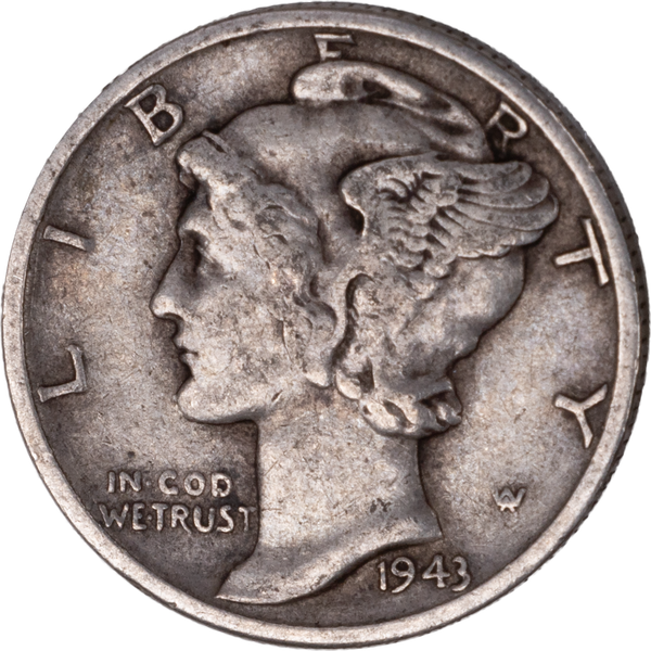 1943 Mercury Dime VF