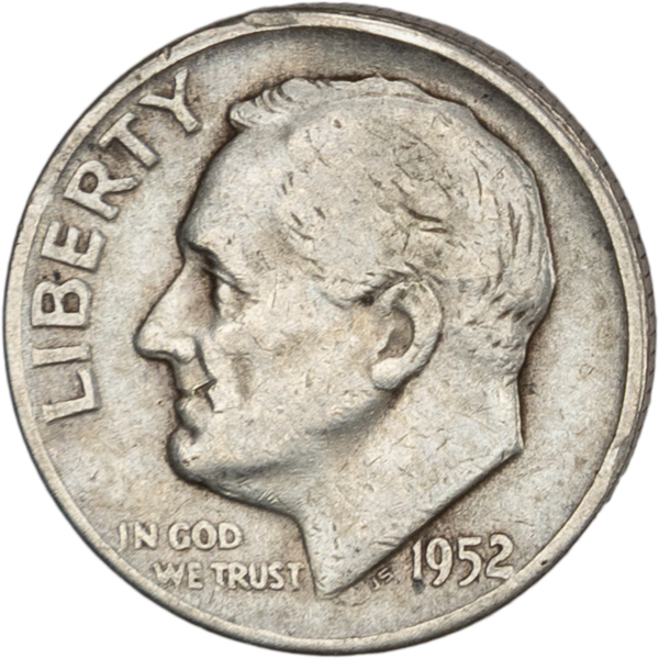 1952 Roosevelt Silver Dime CIRC