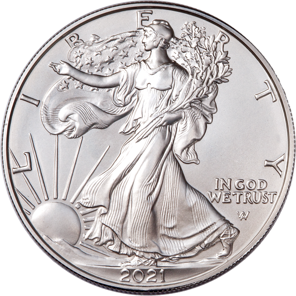 2021-W Type 2 Burnished American Eagle Silver Dollar
