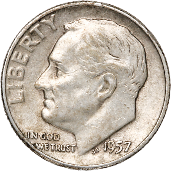 1957 Roosevelt Silver Dime CIRC