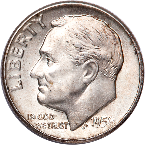 1958-D Roosevelt Silver Dime CIRC
