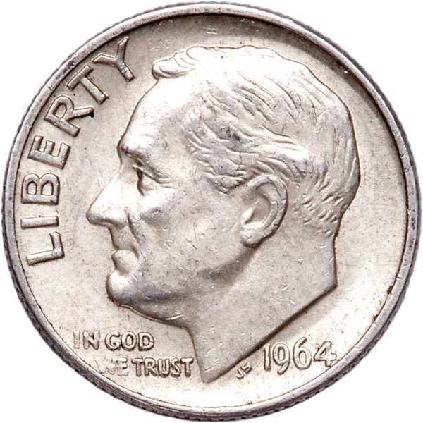 1964 Roosevelt Silver Dime CIRC