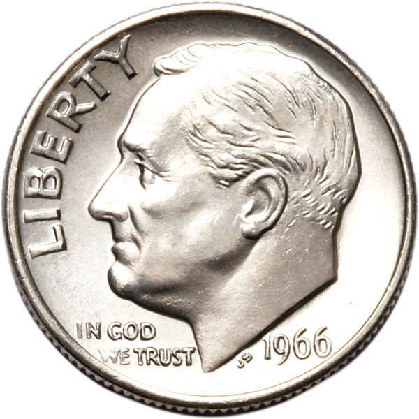 1966 Roosevelt Dime MS60