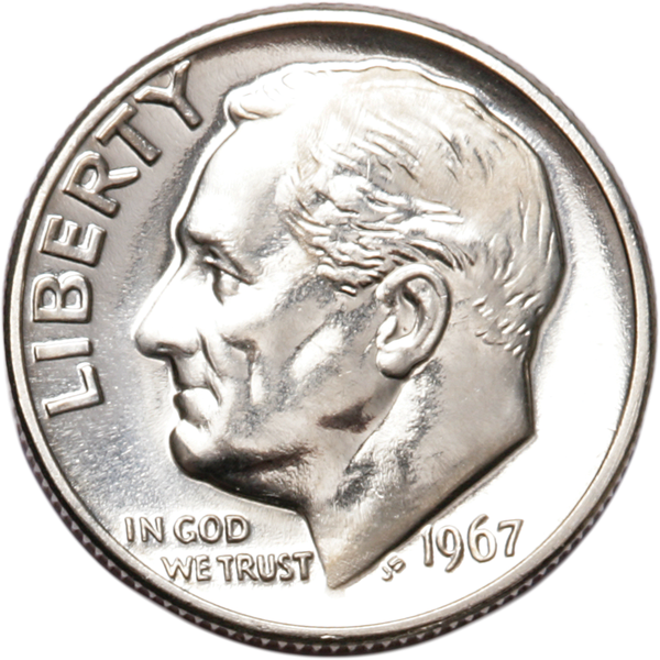 1967 Roosevelt Dime MS60