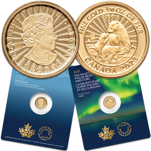 2023 Canada 1/10 oz. Gold $5 Polar Bear