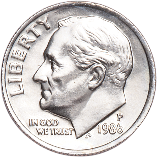 1986-P Roosevelt Dime