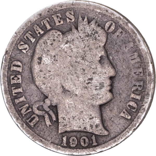 1901 Barber Silver Dime