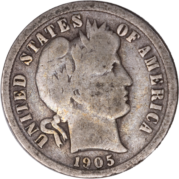 1905-S Barber Silver Dime