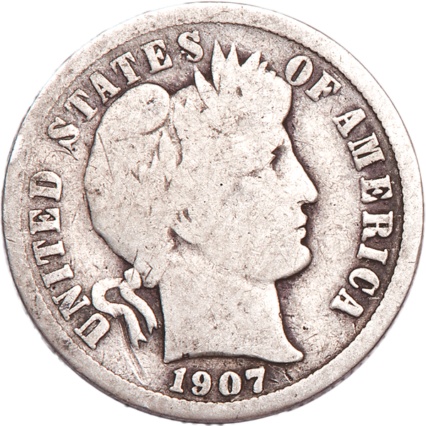 1907 Barber Silver Dime