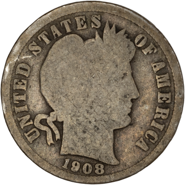 1908 Barber Silver Dime CIRC