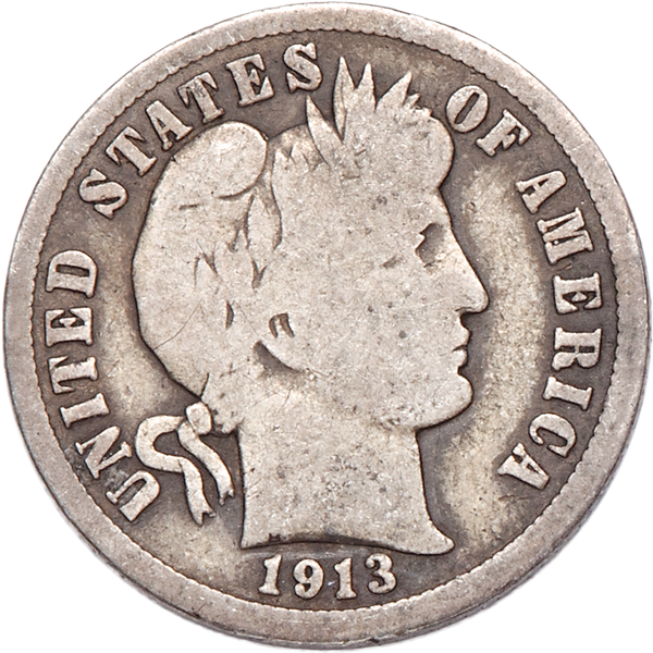 1913 Barber Silver Dime CIRC