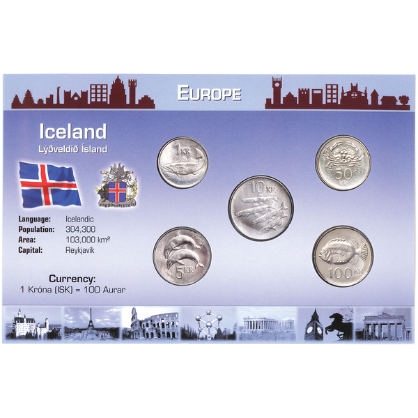 Iceland Coin Set in Custom Holder