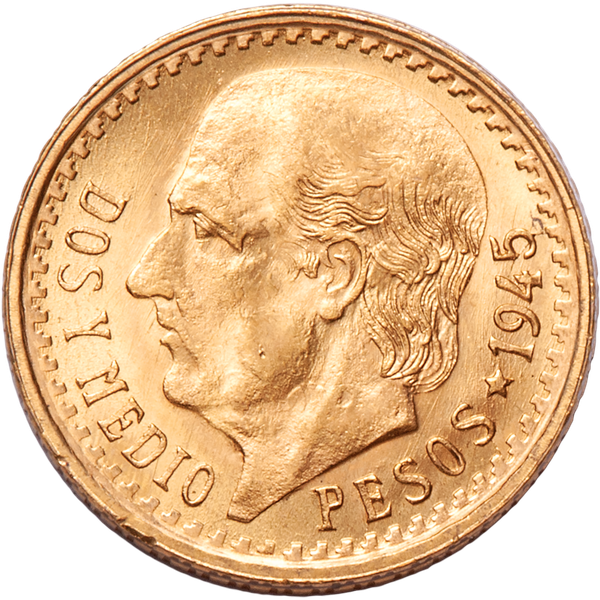 20th Century Mexico 2 1/2 Pesos Gold Restrike