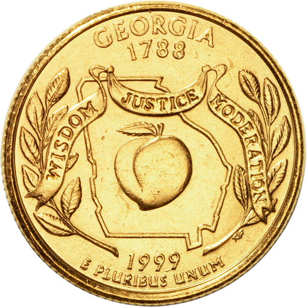 1999 Gold-Plated Georgia Quarter