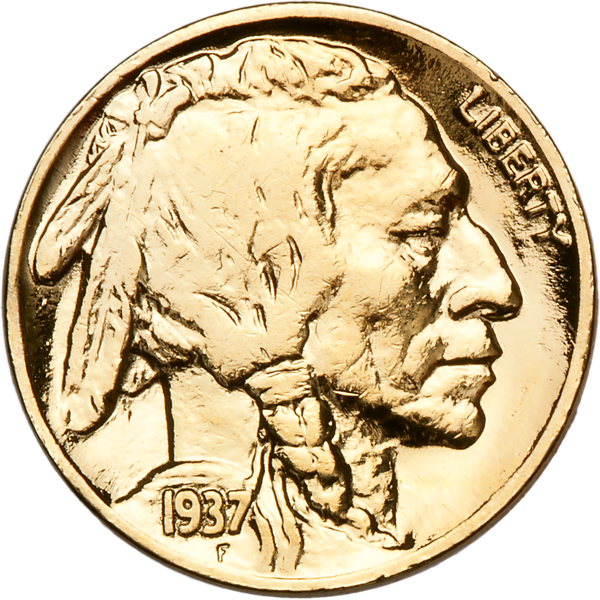 Gold-Plated Buffalo Nickel