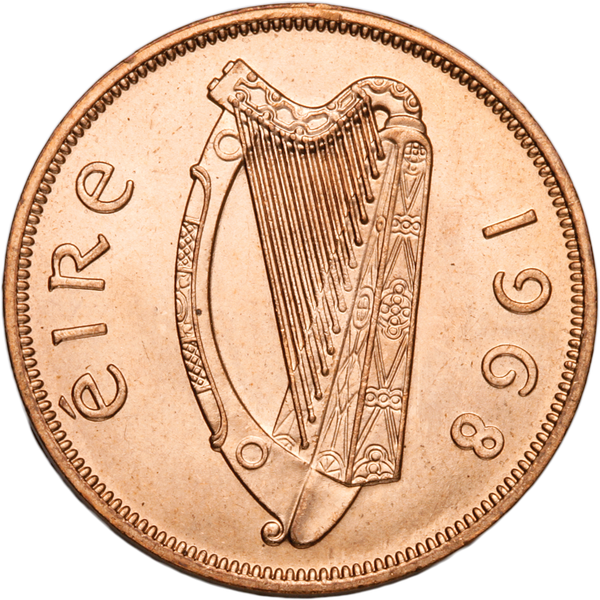 1928-1968 Ireland Bronze Penny, Uncirculated