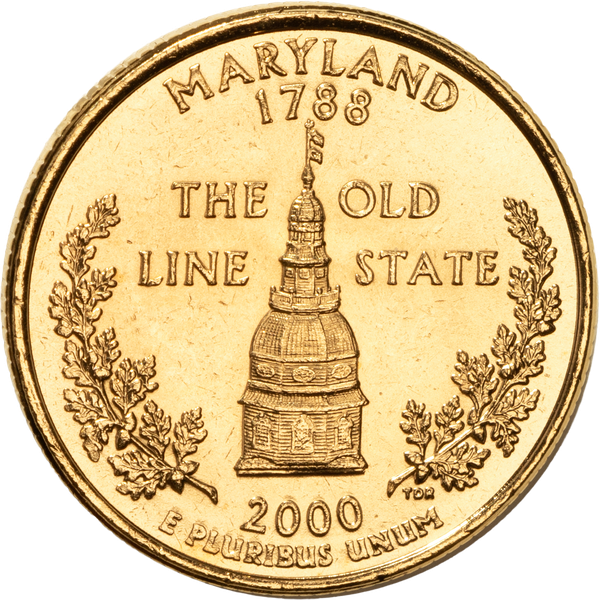 2000 Gold-Plated Maryland Quarter