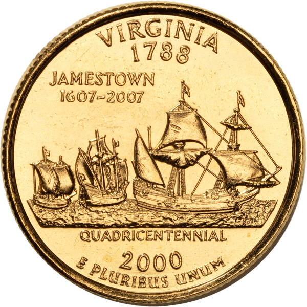 2000 Gold-Plated Virginia Quarter
