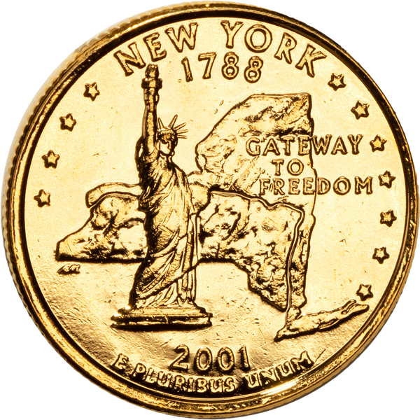 2001 Gold-Plated New York Statehood Quarter