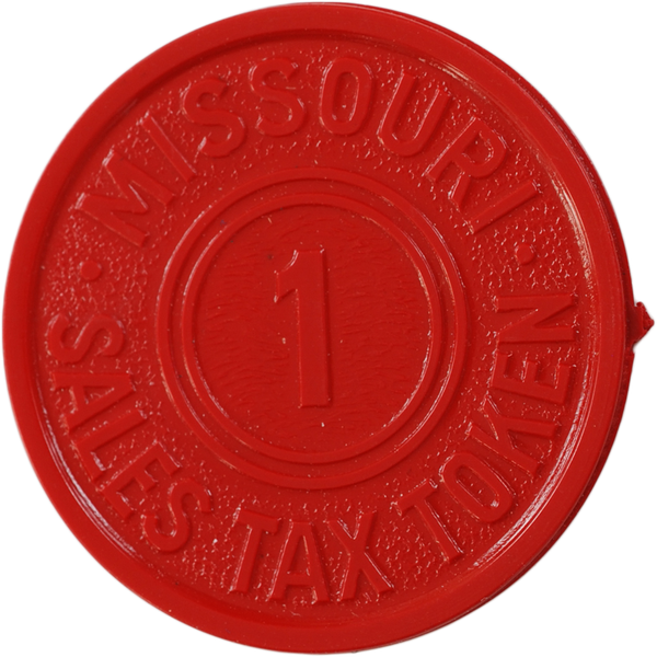 Missouri 1 Mill Red Plastic State Tax Token