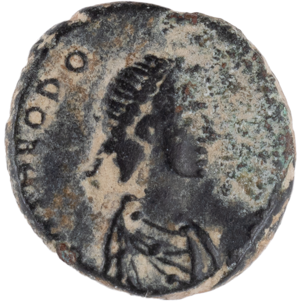 A.D. 402-450 Theodosius II Bronze Reduced Follis | Littleton Coin