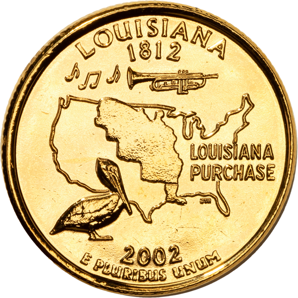2002 Gold-Plated Louisiana Statehood Quarter