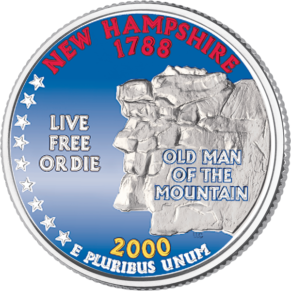 2000 Colorized New Hampshire Statehood Quarter