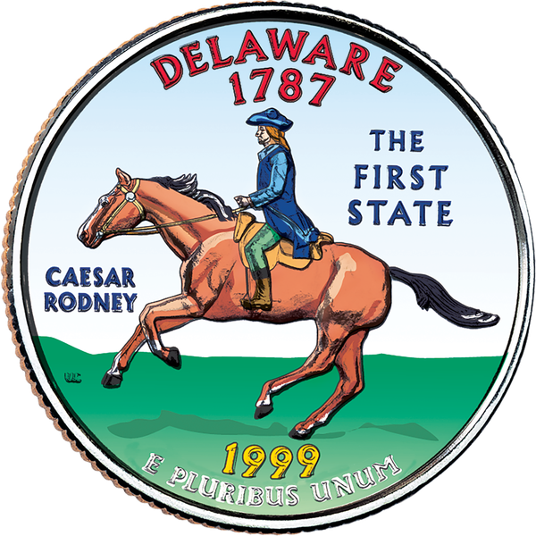 1999 Colorized Delaware Statehood Quarter