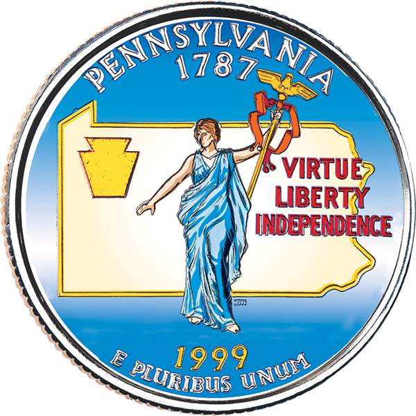 1999 Colorized Pennsylvania Statehood Quarter