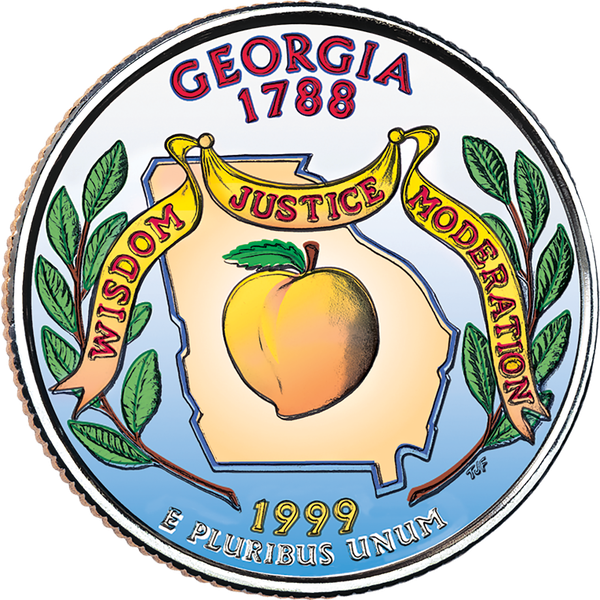 1999 Colorized Georgia Statehood Quarter