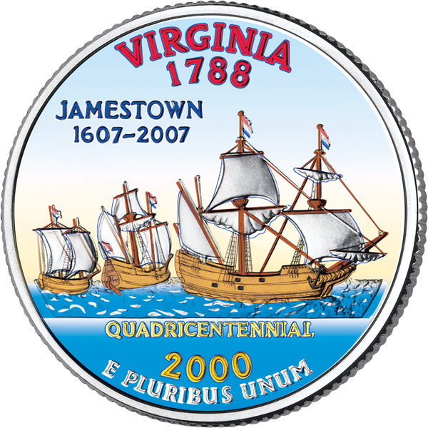 2000 Colorized Virginia Statehood Quarter