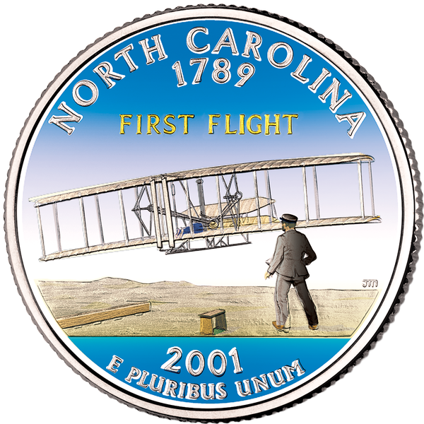 2001 Colorized North Carolina Statehood Quarter