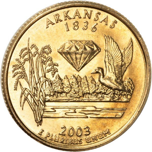 2003 Gold-Plated Arkansas Statehood Quarter