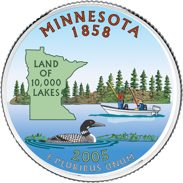 2005 Colorized Minnesota Statehood Quarter