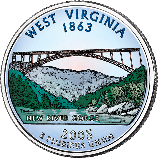 2005 Colorized West Virginia Statehood Quarter