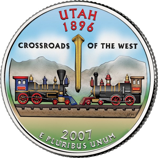 2007 Colorized Utah Statehood Quarter