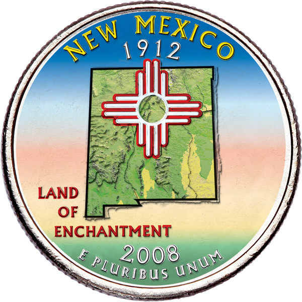 2008 Colorized New Mexico Statehood Quarter