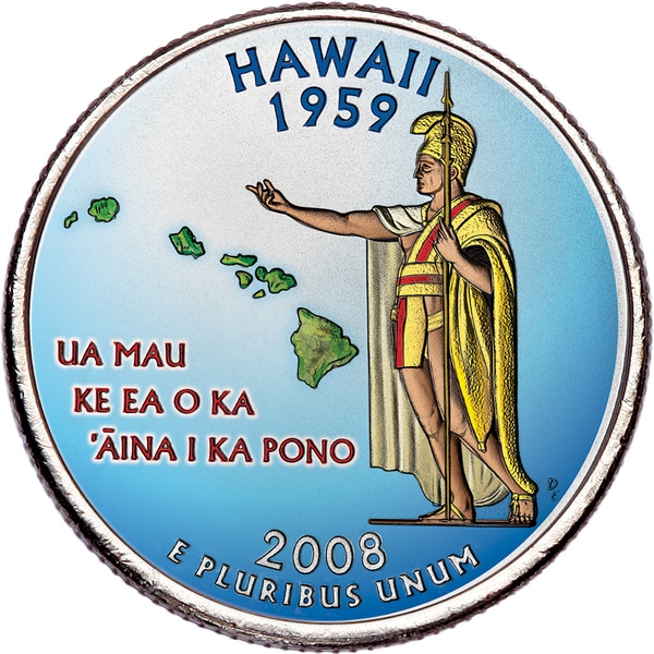 2008 Colorized Hawaii Statehood Quarter