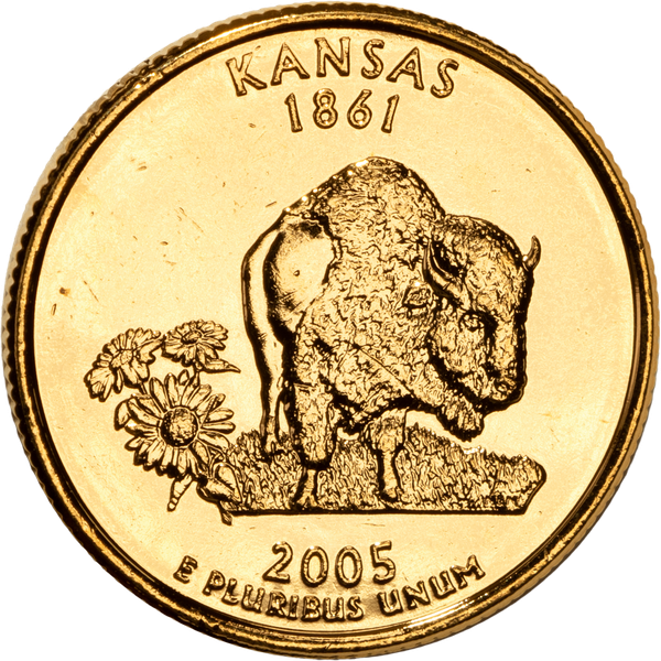 2005 Gold-Plated Kansas Statehood Quarter