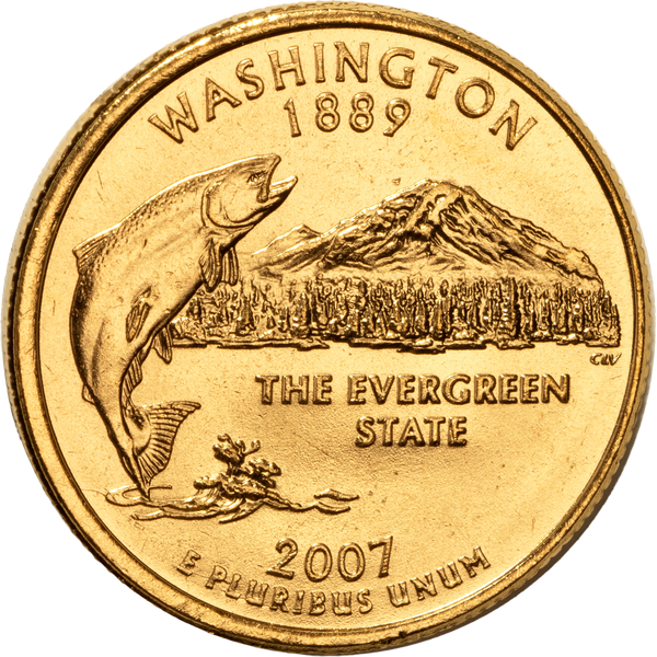 2007 Gold-Plated Washington Statehood Quarter