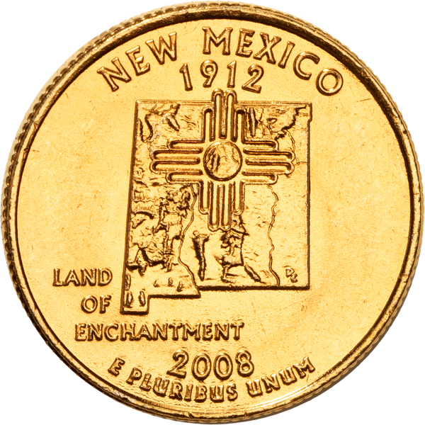 2008 Gold-Plated New Mexico Statehood Quarter