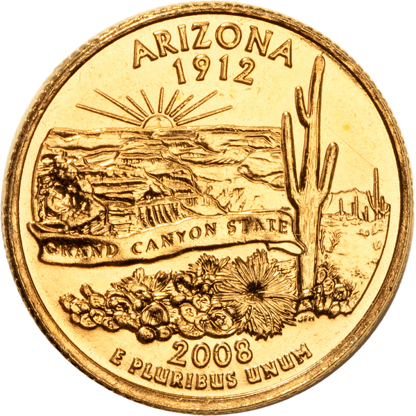 2008 Gold-Plated Arizona Statehood Quarter