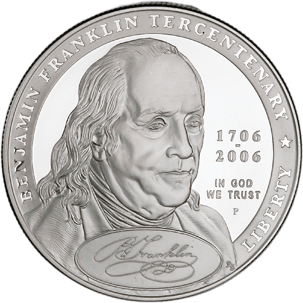 2006-P Benjamin Franklin 'Founding Father' Silver Dollar