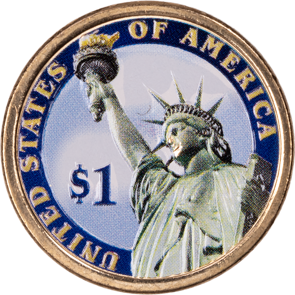 ゴールデンウィークセール　金属製ドラゴン彫刻 青銅色 2009 Colorized John Tyler Presidential Dollar | Littleton Coin Company