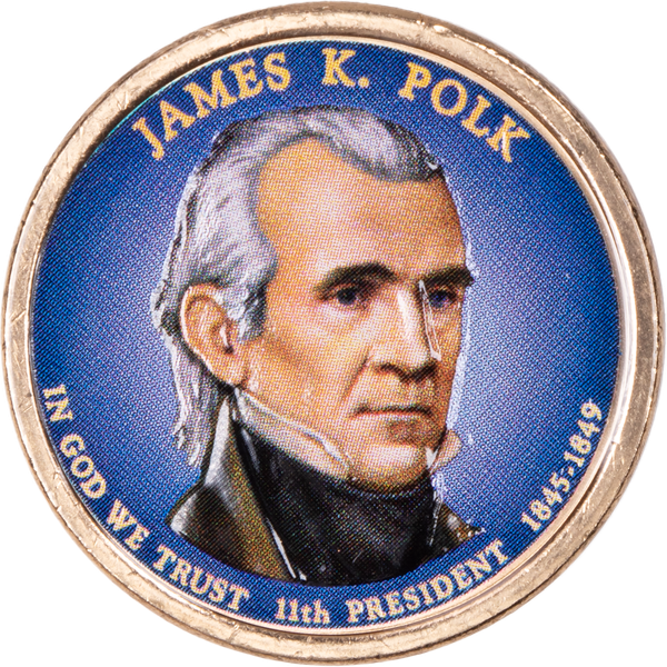 2009 Colorized James K. Polk Presidential Dollar