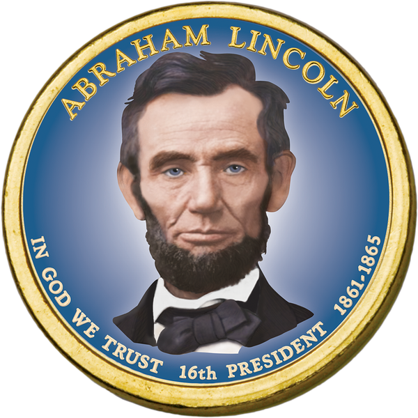 abraham lincoln de pie en color